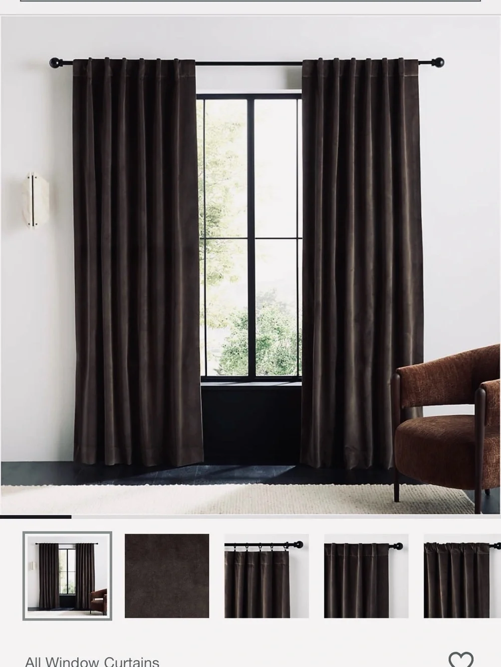 Pottery Barn Velvet Rideau Curtains